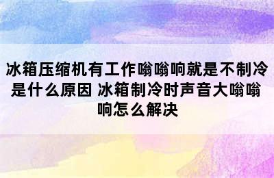 冰箱压缩机有工作嗡嗡响就是不制冷是什么原因 冰箱制冷时声音大嗡嗡响怎么解决